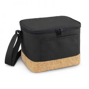 The TRENDS Coast Cooler Bag is a 6L cooler bag. Stylish Natural cork accent panel. Black with Cork. Great branded cooler bags & promo products.