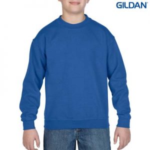 18000B Gildan Youth Crew Neck Sweatshirt - Royal The Gildan Youth Crew Neck Sweatshirt is a 50% cotton/50% polyester crew sweat. 8 colours. S - XL. Great branded crew sweatshirts from Gildan.