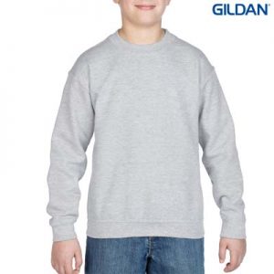 The Gildan Youth Crew Neck Sweatshirt is a 50% cotton/50% polyester crew sweat. 8 colours. S - XL. Great branded crew sweatshirts from Gildan.