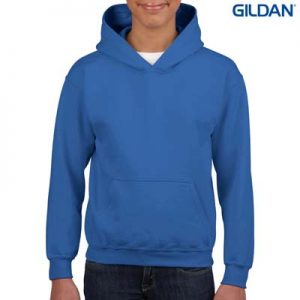 The Gildan Youth Hooded Sweatshirt is a 50% cotton, 279gsm sweatshirt.  8 colours.  XS - XL.  Great branded cost effective hoodies for all occasions.