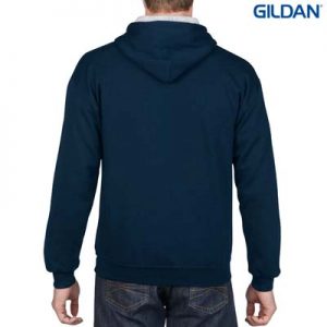 The Gildan Adult Contrast Hooded Sweatshirt is a 50% cotton contrast jersey lined hooded hoodie. 6 colours.  S - 3XL.  Great branded contrast hoodies.