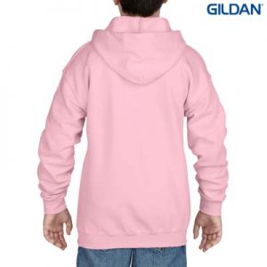 The Gildan Youth Full Zip Hooded Sweatshirt is a 50% cotton, 279gsm semi fitted zip hoodie.  6 - 14.  7 colours.  Great branded zip hoodies from Gildan.