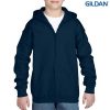 18600B Gildan Youth Full Zip Hooded Sweatshirt – Navy