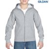 18600B Gildan Youth Full Zip Hooded Sweatshirt – Sport Grey