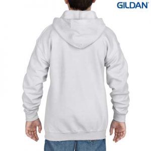 The Gildan Youth Full Zip Hooded Sweatshirt is a 50% cotton, 279gsm semi fitted zip hoodie.  6 - 14.  7 colours.  Great branded zip hoodies from Gildan.