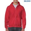 18600 Gildan Adult Full Zip Hooded Sweatshirt – Red