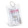 The TRENDS Vinyl Manicure Set is a translucent vinyl manicure set.  Branding on pouch.  Great branded beauty promotional products.