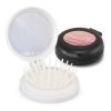 The Trends Compact Brush with Mirror is a foldable plastic hairbrush with mirror.  White or Black.  Great branded travel promotional products.