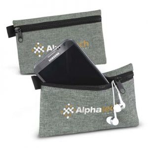 The TRENDS Dexter Tech Pouch is a handy pouch for storing a phone or power bank. Grey. Branded pouches from TRENDS to keep your technology safe.