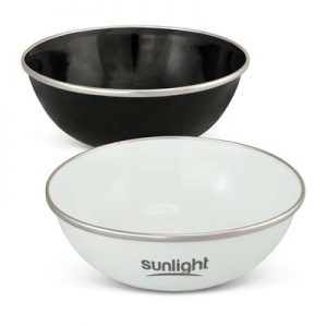The TRENDS Bendigo Enamel Bowl is a durable stainless steel bowl with stylish enamel finish. White or black. Great branded enamel bowls from TRENDS.