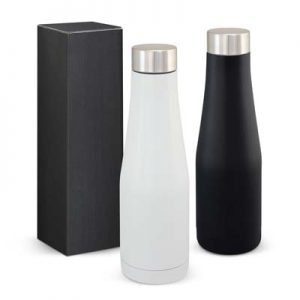 The TRENDS Velar Vacuum Bottle is a compact 500ml double wall, vacuum stainless steel drink bottle. Black or White. Great branded insulated bottles.