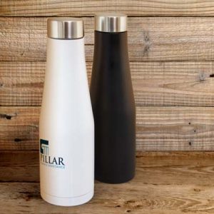 200298 TRENDS Velar Vacuum Bottle The TRENDS Velar Vacuum Bottle is a compact 500ml double wall, vacuum stainless steel drink bottle. Black or White. Great branded insulated bottles.