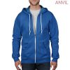 The Anvil Adult Full Zip Hooded Sweatshirt is a 245gsm, 75% combed ring spun cotton zip hoodie.  5 colours.  S - 3XL.  Great branded zip hoodies from Anvil.