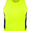 N111137022 Aussie Pacific Mens Tasman Singlet – Neon Yellow/Black