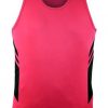 N111140022 Aussie Pacific Mens Tasman Singlet – Neon Pink/Black