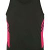 N111196402 Aussie Pacific Mens Tasman Singlet – Slate/Neon Pink