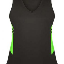 The Aussie Pacific Ladies Tasman Singlet is a 150gsm, driwear 100% polyester singlet.  27 colours.  4 - 20.  Great branded singlets from Aussie Pacific.