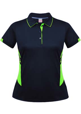 The Aussie Pacific Ladies Tasman Polo is a 150gsm, driwear polyester polo shirt.  Mens and Kids available.  32 colours.  Great branded polos from Aussie Pacific.