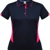 N231108401 Aussie Pacific Ladies Tasman Polo – Navy/Neon Pink