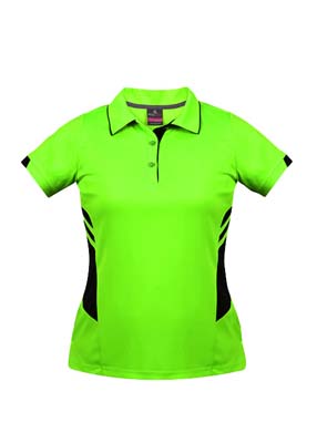 The Aussie Pacific Ladies Tasman Polo is a 150gsm, driwear polyester polo shirt.  Mens and Kids available.  32 colours.  Great branded polos from Aussie Pacific.