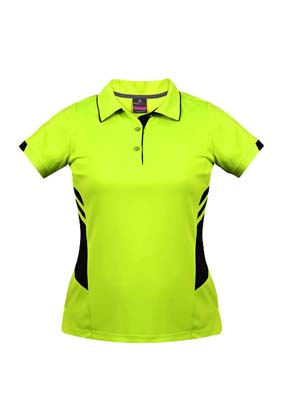 The Aussie Pacific Ladies Tasman Polo is a 150gsm, driwear polyester polo shirt.  Mens and Kids available.  32 colours.  Great branded polos from Aussie Pacific.