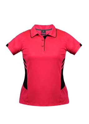 The Aussie Pacific Ladies Tasman Polo is a 150gsm, driwear polyester polo shirt.  Mens and Kids available.  32 colours.  Great branded polos from Aussie Pacific.
