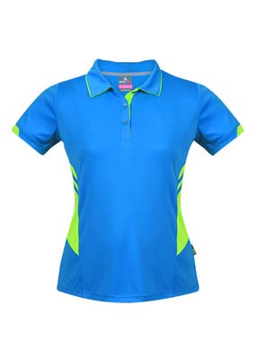The Aussie Pacific Ladies Tasman Polo is a 150gsm, driwear polyester polo shirt.  Mens and Kids available.  32 colours.  Great branded polos from Aussie Pacific.