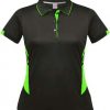 Aussie Pacific Ladies Tasman Polo – Slate/Neon Green