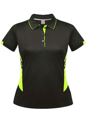 The Aussie Pacific Ladies Tasman Polo is a 150gsm, driwear polyester polo shirt.  Mens and Kids available.  32 colours.  Great branded polos from Aussie Pacific.