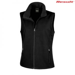 R232F Result Ladies Core Printable Softshell Vest - Black The Result Ladies Core Printable Softshell Vest is a slim fit. polyester outer with microfleece inner, vest. S - 3XL. 2 colours. Great softshell vests.