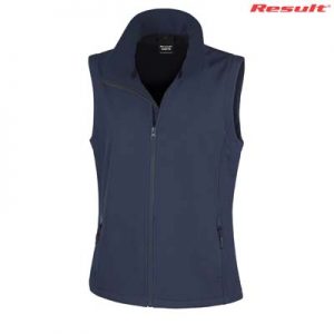 The Result Ladies Core Printable Softshell Vest is a slim fit. polyester outer with microfleece inner, vest. S - 3XL. 2 colours. Great softshell vests.