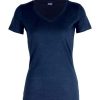 The Cloke Womens V-Neck Tee is a contemporary tailored fit, v-neck tee.  145gsm.  Black or Navy.  8 - 20.  Great branded v neck tees from Cloke.