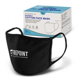 The TRENDS Reusable Cotton Face Mask is a comfortable face masked that can be reused by hand washing.  Black.  One colour print.  Great branded face masks.