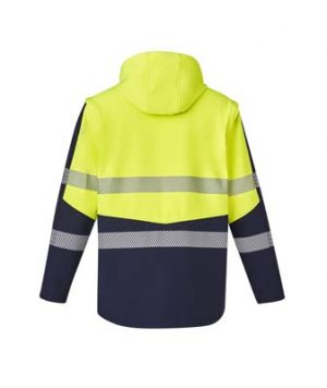 The Syzmik Streetworx 2 in 1 Stretch Softshell is a bonded polyester, 330gsm softshell jacket.  2 colours. XXS - 7XL.  Great hi vis softshells and workwear from Syzmik.