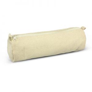 The TRENDS Tutor Pencil Case a round, cotton canvas pencil case. 410gsm. Natural or Black. Great branded cotton pencil cases from TRENDS.