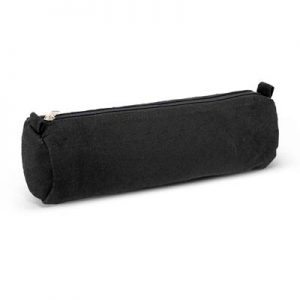 The TRENDS Tutor Pencil Case a round, cotton canvas pencil case. 410gsm. Natural or Black. Great branded cotton pencil cases from TRENDS.