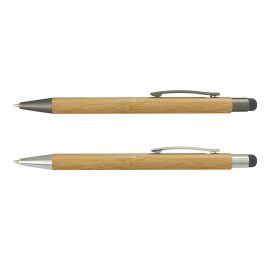 The TRENDS Lancer Bamboo Stylus Pen is a retractable ball pen with 2 colours options.  Eco friendly made from bamboo.  Great branded eco stylus pens from TRENDS.