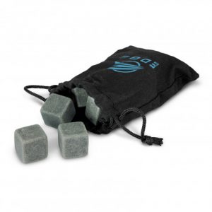 The TRENDS Whiskey Stone Set is a whiskey 'stone' set of 6 in a black cotton drawstring bag. Branding available on bag. Great promo product or corporate gift.