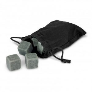 The TRENDS Whiskey Stone Set is a whiskey 'stone' set of 6 in a black cotton drawstring bag. Branding available on bag. Great promo product or corporate gift.