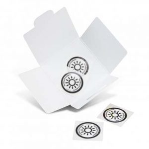 The TRENDS Sunburn Alert stickers are a pack of 4 stickers that alert when sunscreen needs to be reapplied. Full colour branding on packaging.