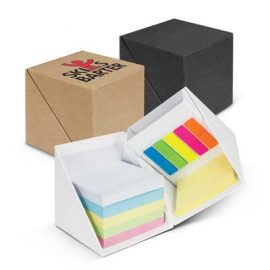 The TRENDS Desk Cube is a smart cardboard box which flips open to reveal a block of note paper and adhesive pads.  3 colours available