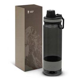 The Swiss Peak Tritan Bottle is a 750ml water bottle.  Made from tritan and is BPA free.  Secure screw lid with flip closure and carry handle.