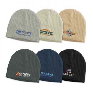 The TRENDS Nebraska Cable Knit Beanie is a stylish beanie made from acrylic yarn. 6 colours.  Great embroidered beanies for your brand.