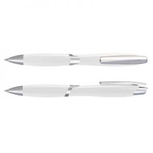 The TRENDS Adonis Pen is a retractable plastic ball pen with shiny chrome accents. 8 colours. Great branded promo pens.