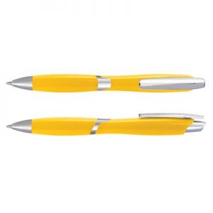 The TRENDS Adonis Pen is a retractable plastic ball pen with shiny chrome accents. 8 colours. Great branded promo pens.
