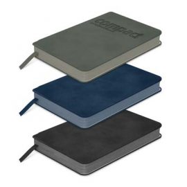 The TRENDS Demio Notebook Small is a small notebook with flexible PU Cover.  Pen holder.  Multiple branding options. 3 colours.
