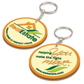 The TRENDS PVC Key Ring Small - is a double sided, moulded flexible key ring.  Custom shaped.  Includes up to 4 colours.