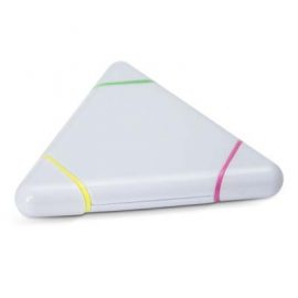 The TRENDS Trimark Highlighter is a trio of highlighters in a triangular set.  3 highlighters - yellow, green, pink.  Great branded custom stationery.