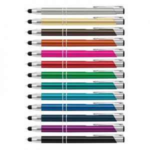 112118 TRENDS Panama Stylus Pen The TRENDS Panama Stylus Pen is a retractable aluminium ball pen with shiny barrels. Stylus and Black Ink. 13 colours.