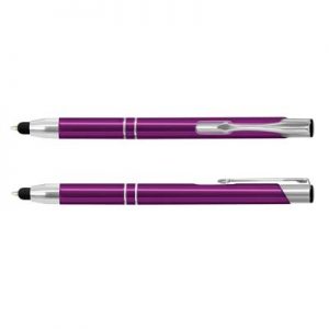 The TRENDS Panama Stylus Pen is a retractable aluminium ball pen with shiny barrels. Stylus and Black Ink. 13 colours.
